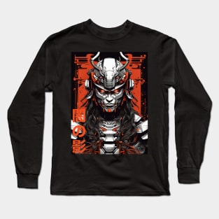 Dark Shadow Futuristic Samurai Long Sleeve T-Shirt